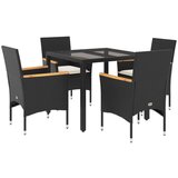  5-dijelni vrtni blagovaonski set s jastucima poliratan i staklo | shoptok.hr