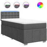 vidaXL Box spring postelja z vzmetnico temno siva 100x200 cm blago, (21306286) | Shoptok.si