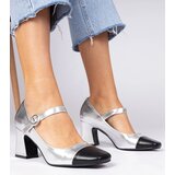 Gemre Silver women's pumps with black toe Radora | Shoptok.si