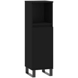 Maison Chic Kopalniška omarica - Kopalniški kabinet črna 30x30x100 cm inženirski les, (21794416) Cene