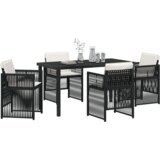  5-dijelni set baštenskih stolova s jastučićima crna poli ratan | shoptok.hr