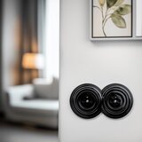  Kliklap - Dvostruka retro kućna utičnica sa ramom br. 1, crna | Eponuda.com