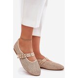 Boto Ballet Flats With Weaving And Straps Beige Partheda | Shoptok.si