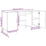  Stol s pohranom Crni hrast 140 x 50 x 75 cm Konstruirano drvo - Crni hrast | shoptok.hr