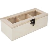 RAYHER Lesena škatla za čaj, 21.5x9x7cm, 3 prekati, (20728342) | Shoptok.si