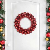 vidaXL Božični venci z kroglicami 2 pcs Rdeča 33 x 33 x 7 cm | Shoptok.si