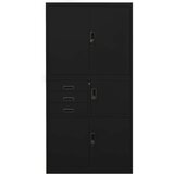  Uredski ormarić crni 90 x 40 x 180 cm čelični | shoptok.hr
