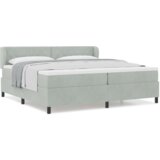 vidaXL Box Spring Krevet s Madracem Svjetlosiva 200x200 cm Baršun | shoptok.hr