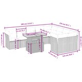  10-dijelni set vrtnih sofa od poliratana s jastucima sivi | shoptok.hr