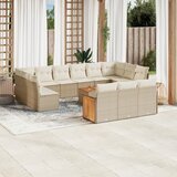 Maison Chic Seti vrtnega pohištva - Vrtna garnitura - Vrtni pohištvo set 14-delna z blazinami bež poli ratan, (21809419) | Shoptok.si