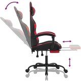  Vrtljiv gaming stol z oporo za noge črno in rdeče umetno usnje, (20701183) | Shoptok.si