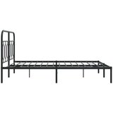 Metalni okvir za krevet s uzglavljem crni 135x190 cm | shoptok.hr