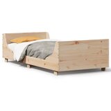 vidaXL Posteljni okvir z vzglavjem 90x200 cm trdna borovina Cene