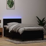 Box Spring krevet s madracem i LED crni 80 x 220 cm baršunasti | shoptok.hr