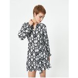 Koton Shirt Dress Mini Length Long Sleeve Ethnic Patterned Sash Detailed | ePonuda.com