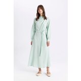 Defacto Regular Fit Half Turtleneck Long Sleeve Maxi Dress Cene