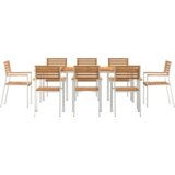 vidaXL 9-dijelni set za obedovanje u vrtu od čvrstog drva | shoptok.hr