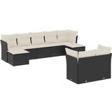 Maison Chic Seti vrtnega pohištva - Vrtna garnitura - Vrtni pohištvo set 9-delna z blazinami črn poli ratan, (21798037) | Shoptok.si