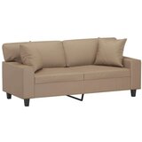  Kavč dvosed z okrasnimi blazinami kapučino 140 cm ume | Shoptok.si