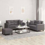  3-dijelni set sofa s jastucima sivi od umjetne kože | shoptok.hr