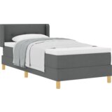 vidaXL Platforma Krevet s Madracem Tamno Siva 80x200 cm Tkanina, Uzglavlje s dugmadi Tamno Sivo 80 cm Tkanina | shoptok.hr