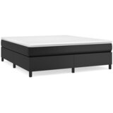  s oprugama i madracem crni 160 x 200 cm od umjetne kože | shoptok.hr