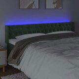 vidaXL LED posteljno vzglavje temno zeleno 183x16x78/88 cm žamet, (20932132) | Shoptok.si