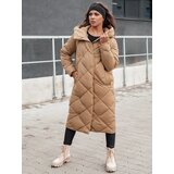 DStreet Kurtka\Płaszcz zimowa damska pikowana z kapturem FEMACOAT beżowa | shoptok.hr
