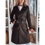 DStreet Płaszcz damski długi z paskiem SLIMFOTA czarny | Shoptok.si