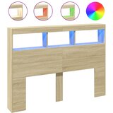 Maison Chic posteljno vzglavje - vzglavna omarica - nočna omarica led sonoma hrast 140x17x102 cm, (21706034) Cene