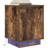 vidaXL Noćni ormarić s LED svjetlima boja dimljenog hrasta 38x34x50 cm | shoptok.hr