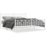  Metalni okvir kreveta uzglavlje i podnožje bijeli 183x213 cm | shoptok.hr