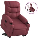 vidaXL Naslanjač s funkcijo vstajanja vinsko rdeče blago, (20927121) | Shoptok.si
