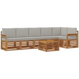  Set vanjskih sofa 7 kom. Prirodna i svijetlo siva Poliester | shoptok.hr