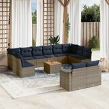 vidaXL 13-dijelni set vrtnih sofa od poliratana s jastucima sivi | shoptok.hr