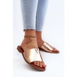 EVENTO PE1 Women's Eco Leather Flat Sandals Golden Maliha | Shoptok.si