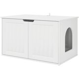 vidaXL Mačja Kuća Sjajno bijelo 85 x 55 x 53 5 cm Konstruirano drvo Cijene