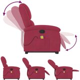  Masažni naslanjač s funkcijo vstajanja vinsko rdeč žamet, (20920760) | Shoptok.si