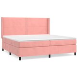 The Living Store Box spring postelja z vzmetnico roza 200x200 cm žamet - Box Spring Postelja, (21493274) | Shoptok.si