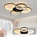 Nettlife LED stropna svetilka za dnevno sobo, zatemnljiva 70 W z daljinskim upravljalnikom, 5 obročev, bela, moderna, akrilna, (22111293) | Shoptok.si