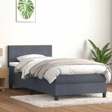 Box Spring krevet s madracem i LED tamno sivi 80x210 cm baršun | shoptok.hr