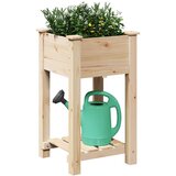  Vrtna saksija s policom Bež 45 x 45 x 76,5 cm Čvrsto drvo jele | shoptok.hr