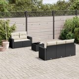  6-dijelni set vrtnih sofa s jastucima crni od poliratana | shoptok.hr