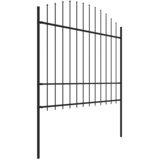  Vrtna ograda s vrhom koplja Čelik 1426x175 cm Crna | shoptok.hr