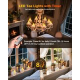 YME 12x LED polnilne čajne svečke z daljincem in polnilno postajo | Shoptok.si