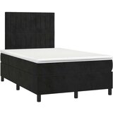  Box spring postelja z vzmetnico LED črna 120x200 cm žamet, (20846650) | Shoptok.si