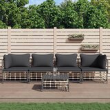 The Living Store Vrtna sedežna garnitura 5-delna z blazinami antracit poli ratan - Vrtna Sedežna Garnitura, (21468142) | Shoptok.si