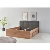 XORA POSTELJA 200 cm x 140 cm , leseni material antracit, hrast artisan Cene