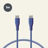 Ksix kabel za prijenos podataka, Soft, USB-C na USB-C, 1.0m, plavi | shoptok.hr