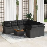 vidaXL set od 9 komada vrtnih sofa s jastučićima crna poliratanska akacija Cijene